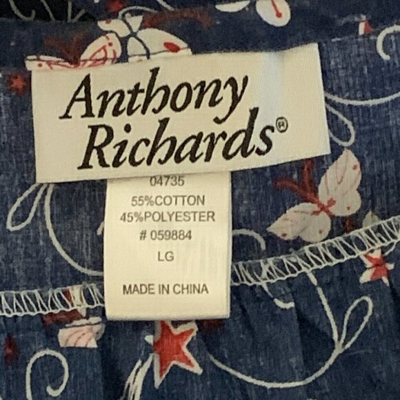 Anthony Richards Butterfly Star Sleeveless Muumuu House Dress Sz L #207J - Picture 6 of 7